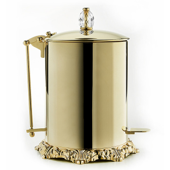 3SC Bally Ведро с крышкой, педалью, soft close, ручка Swarovski, цвет: золото 24к. opaco FSS65P/05GO