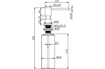 Дозатор для мыла KORK 0,5L SAT