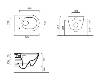 Унитаз подвесной 54×35 Catalano Sfera Bianco lucido 0511440001