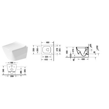Чаша подвесного унитаза Duravit Viu 2573090000 белый