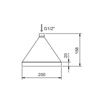 Верхний душ Fantini Fontane Bianche D200, Matt Gun Metal PVD 47 P5 8106