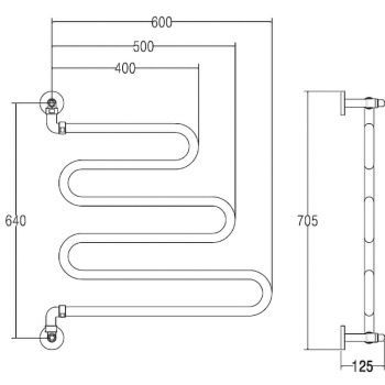 Полотенцесушитель водяной Margaroli Vento 405GO 70.5x60 золото