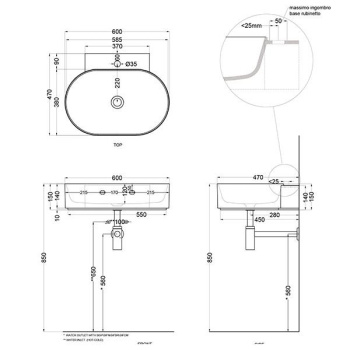 Раковина подвесная Cielo Mare MRLS60 AL 60 см зеленый