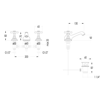 Смеситель для раковины Devon&Devon Austin UTAU900CR хром