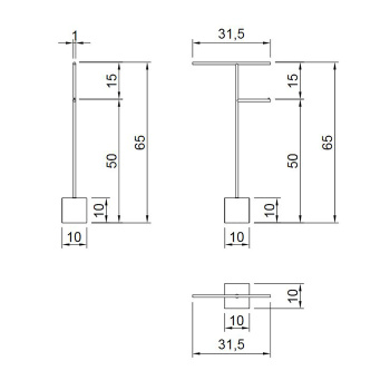 Стойка напольная Antonio Lupi Bivio 65см., с полотенцедержателем и держателем туалетной бумаги, база из мрамора Nero Marquinia satinato, структ Nero goffrato А0002457112