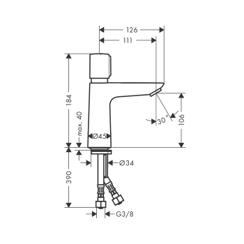 Смеситель для раковины Hansgrohe Talis E Self-c 110l 71718000 хром