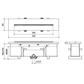 Almar Waterfall Излив настенный 35х8см, водопад, цвет: Black Matt E044274.MB