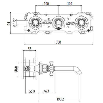 Смеситель для раковины Gattoni Trd TR106/17C0 хром