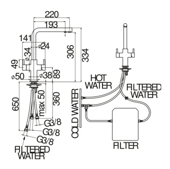Смеситель для кухни Nobili Acquerelli AQ93823/3VCR хром