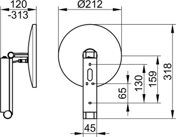 Косметическое зеркало Keuco iLook_move 21 17612079004 с подсветкой, нержавеющая сталь finish