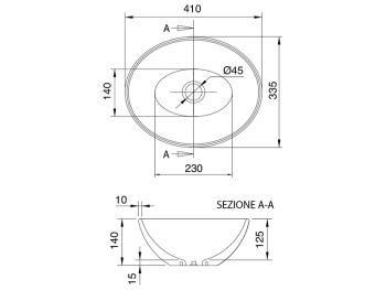 Раковина накладная Scarabeo THIN-LINE 8011