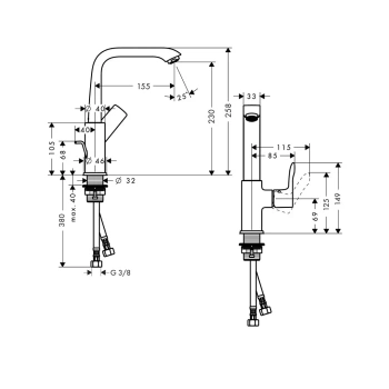 Смеситель Hansgrohe Metris 31087000 для раковины