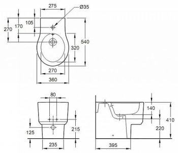 Биде напольное Jacob Delafon Formilia Viragio E4775-00 белый