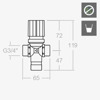 Узел смешивания Ramonsoler Solestop термостатический 733