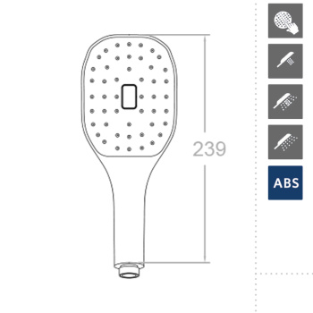 Душевая лейка Ramonsoler овальная кнопка 3 режима abs 4913к3 4913K3
