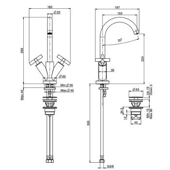 Смеситель для раковины Fima Carlo Frattini Maxima F5311WNS черный