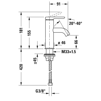 Смеситель для раковины Duravit C.1 C11010002010 хром