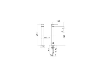 Смеситель для раковины высокий Mamoli Feel 4846S140D101 хром