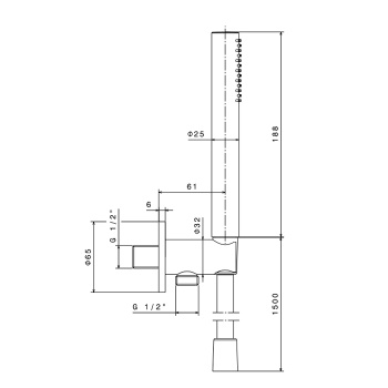 Ручной душ Newform X-steel 316 кронштейн-уголок 1/2, шланг 150 см, PVD Brushed copper bronze 69645X.59.067