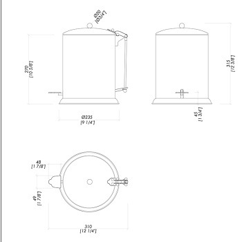 Ведро для мусора Devon&Devon Waltz с крышкой и педалью светлое золото WLZ-160-OT
