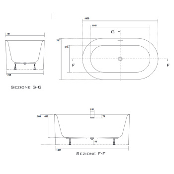 Акриловая ванна Kerasan Nolita 145x78 535001