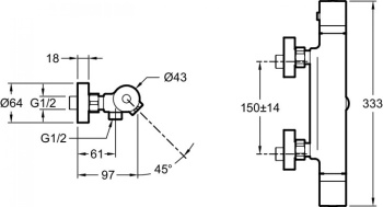 Смеситель для душа Jacob Delafon Edgar E29847-CP, хром хром