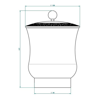 Китайская лакированная коробка с белой керамической крышкой THG Marquise Blanc Decor Platine A7G-A02-4621 серебро