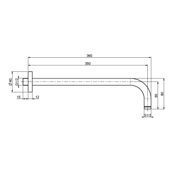 Держатель верхнего душа Fima Carlo Frattini Wellness 350, настенный монтаж, бронза F2138BR