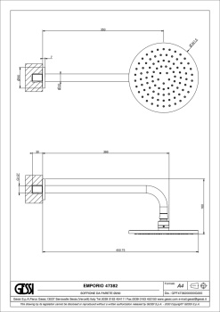 Верхний душ Gessi Emporio Emporio shower 47382.149 Finox Brushed Nickel