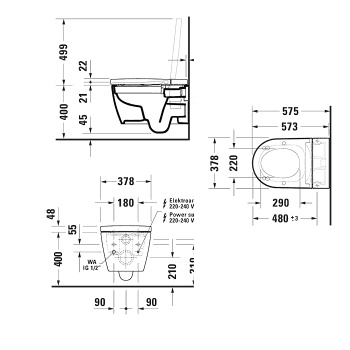 Унитаз-биде Duravit Starck f Pro Compact 650002012004300 (2510092000+612001012000310)