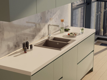 Мойка кухонная Omoikiri Sakaime 60-2-DC темный шоколад 4993912