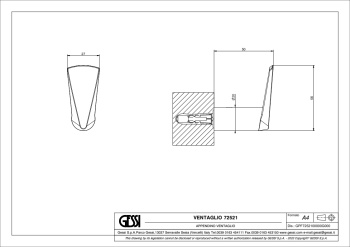 Крючок Gessi Ventaglio 72521.727 Brass Brushed PVD
