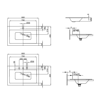 Раковина встраиваемая сверху Bette Loft A230-000
