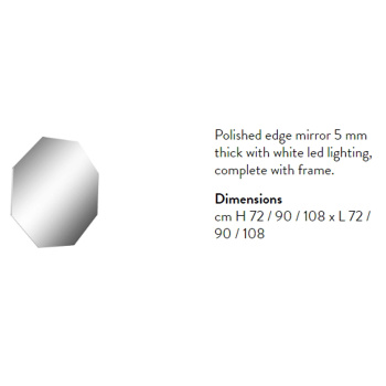 Зеркало Antonio Lupi MODULO 108х108х2.5, на раме, с блестящей кромкой, с белой светодиодной подсветкой А0002474945