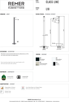 Смеситель для раковины Remer Class Line L18 хром