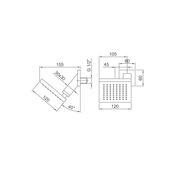 Верхний душ Fantini Milano нерж. сталь, хром 86 02 8087