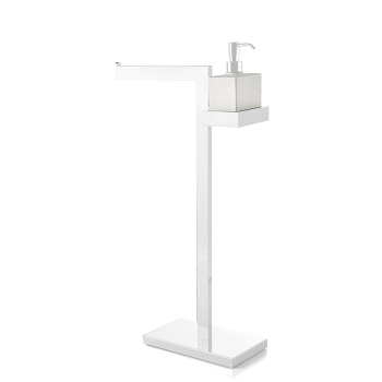 3SC SK Напольная стойка, 63см, с полотенцедержателем и дозатором для жидкого мыла, цвет: белый матовый SK51DBO