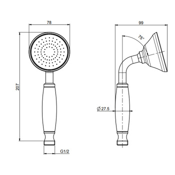 Ручной душ из латуни Fima Carlo Frattini Wellness хром F2059CR