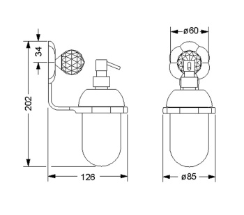 Дозатор Jorger Florale Crystal 600.00.006.000 chrome