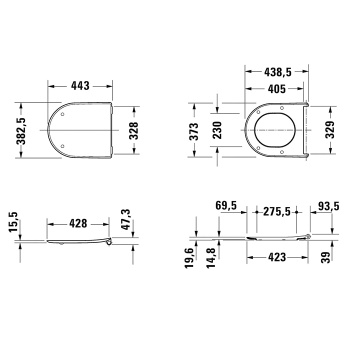 Duravit Soleil by Starck Сиденье унитаза, микролифт, цвет белый