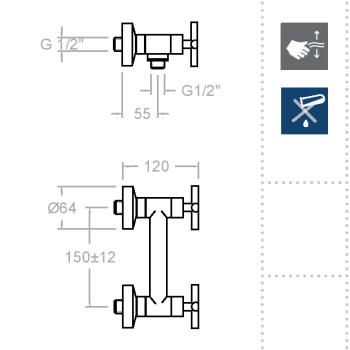 Смеситель для душа Ramonsoler RS-Cross 6208S