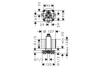 Верхний душ Hansgrohe 24002400S хром