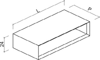 Модуль подвесной открытый с задней стенкой и креплениями на стену