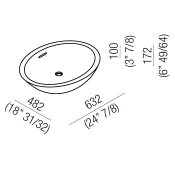 Раковина Agape Spoon XL 63.8x49x17.6, без отв., овальная, белый ACER0713IZ *0
