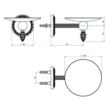 Мыльница металлическая THG Malmaison Metal U93-F01-546 полированное золото