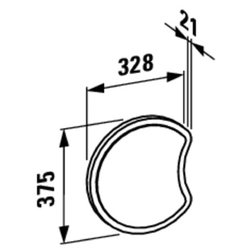 Laufen FLORAKIDS зеркало 328x21x375 мм, «туловище гусеницы», зеленый