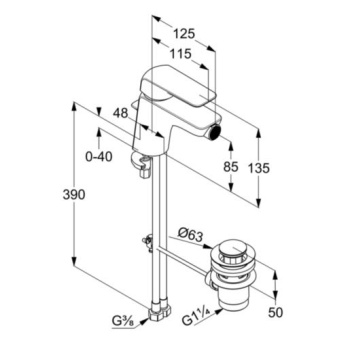 Смеситель для биде Kludi Ameo 412160575, хром