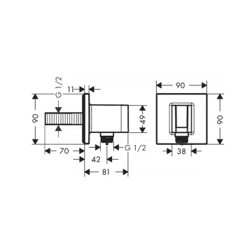 HG Шланговое подключение с держателем ручного душа, цвет: белый матовый