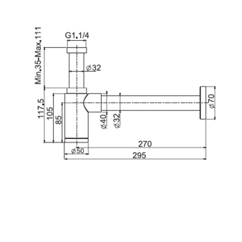 Сифон дизайнерский для раковины Fima Carlo Frattini Sottolavabo золото F406OR