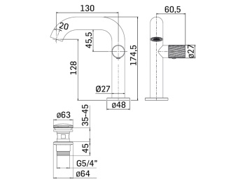 Смеситель для раковины Mamoli Tuttodunpezzo 471000000051 хром